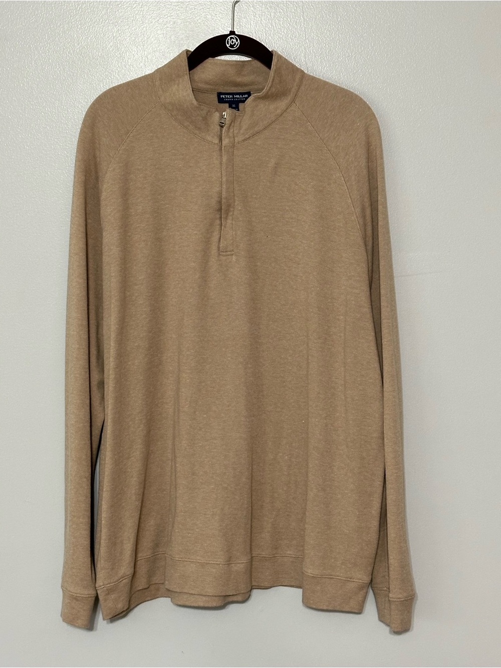 Peter Millar Crown Crafted Men's Grant Birdseye Quarter-Zip Men’s X-Large Tan